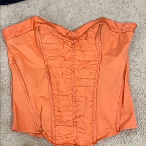 BEBE Corset TOP RUCHED strapless bra top